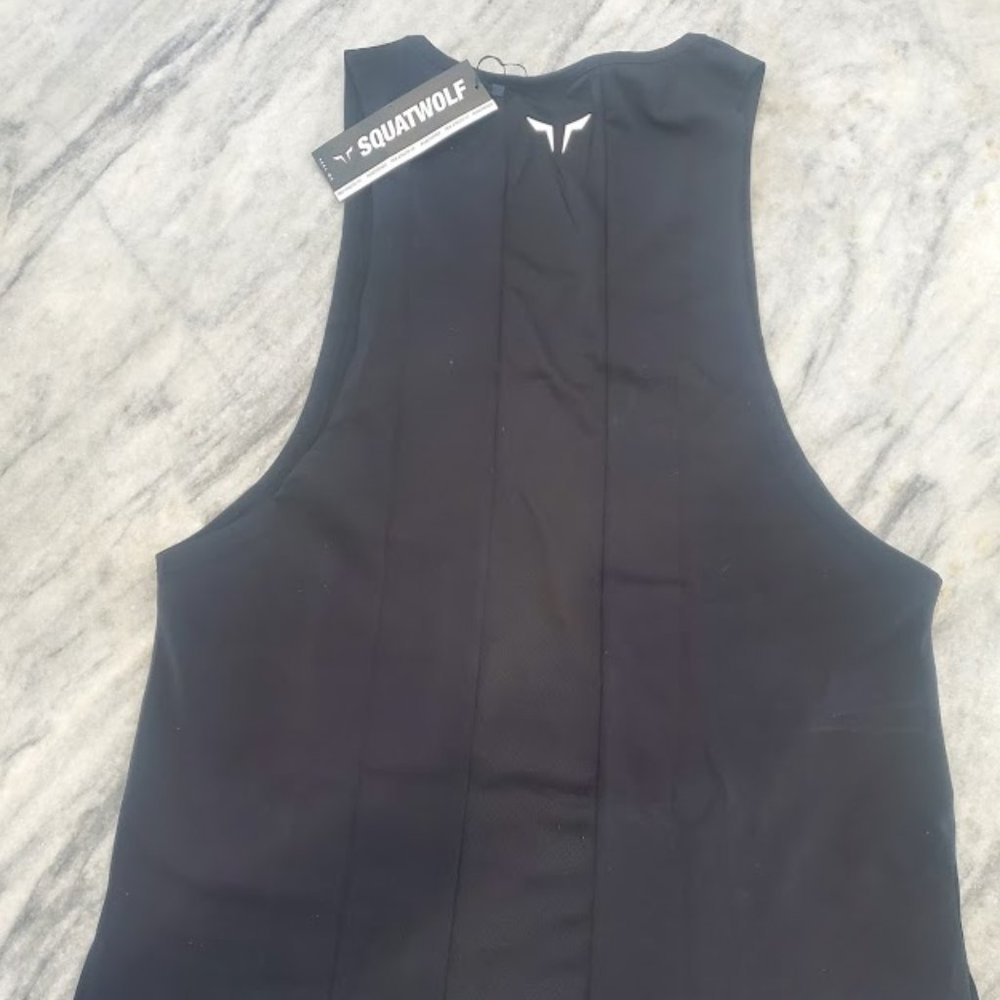 Squat Wolf Black Tank Top